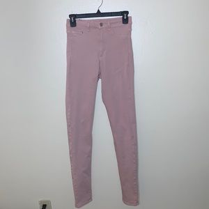 Light shade of pink jeggings high waisted